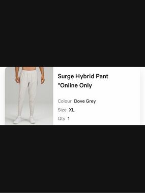 Lululemon Surge Hybrid Pant in Dove Grey